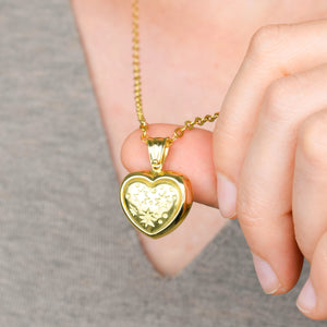 18k gold puffy heart pendant, folklor vintage jewelry canada