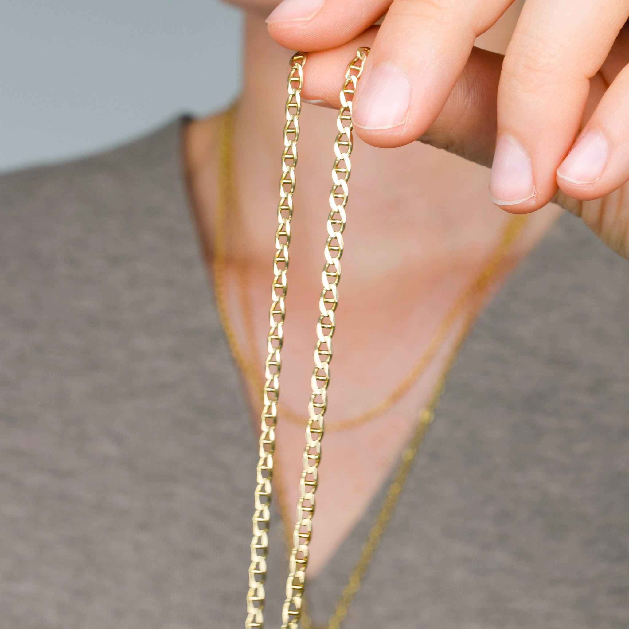 vintage gold mariner link anklet, folklor vintage jewelry canada