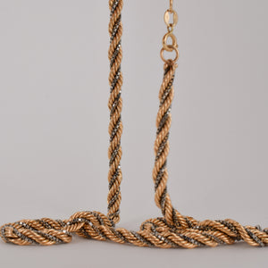 vintage two toned gold rope chain, folklor