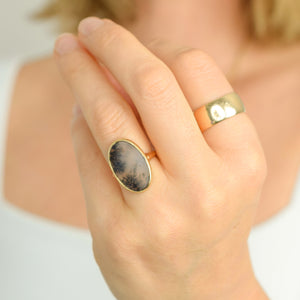 vintage gold agate ring, folklor vintage jewelry canada