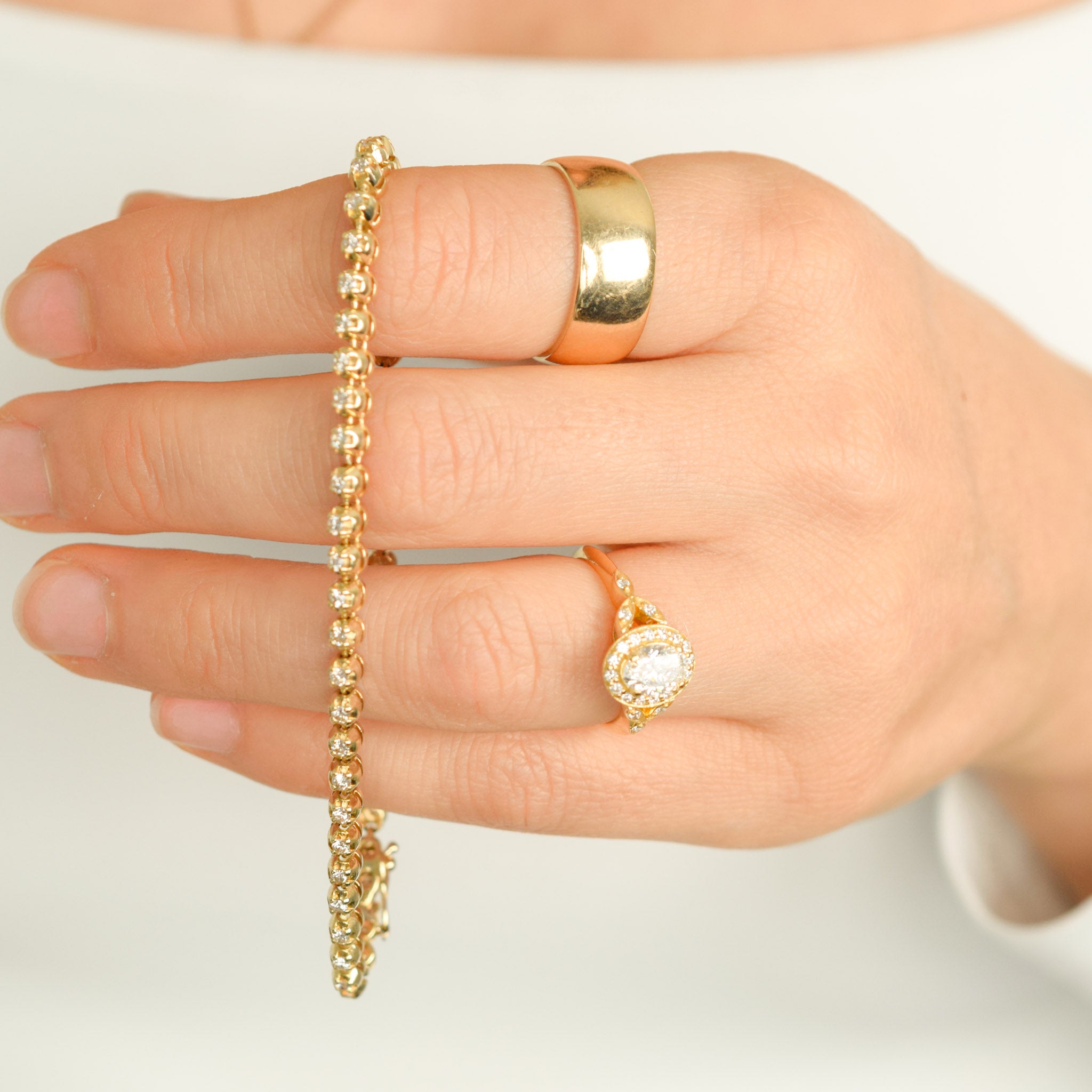 vintage gold incredible diamond tennis bracelet, folklor vintage jewelry canada