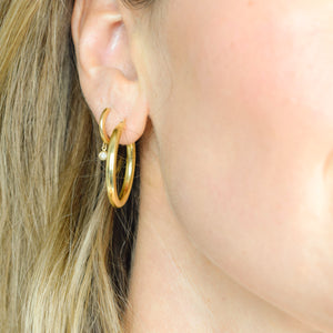 18k yellow gold bold hoop earrings, folklor vintage jewelry canada
