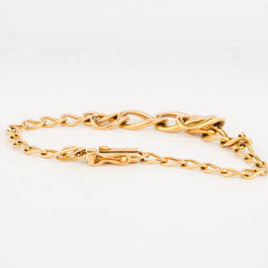 vintage gold graduated curb bracelet, folklor vintage jewelry canada