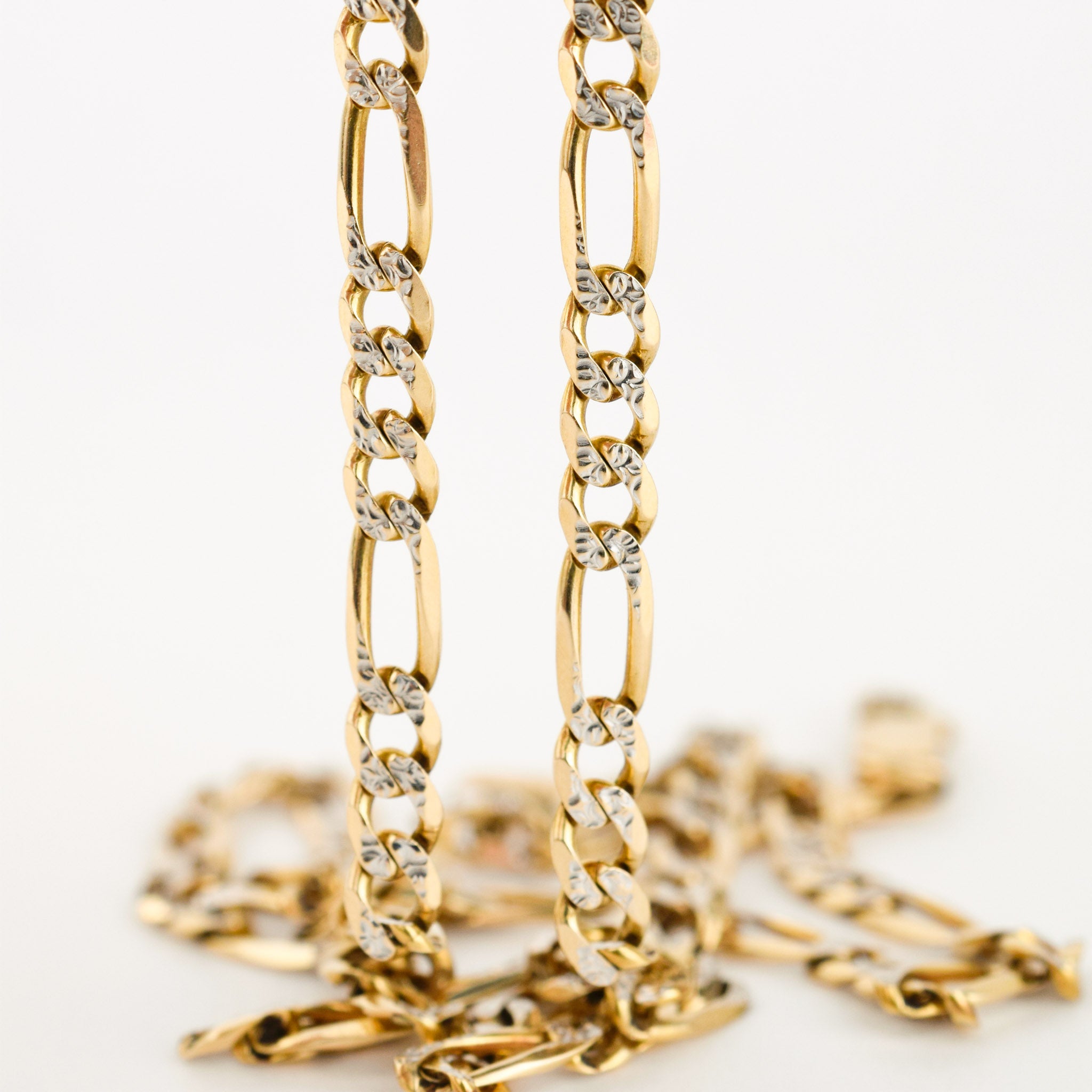vintage gold pave figaro chain necklace, folklor vintage jewelry canada