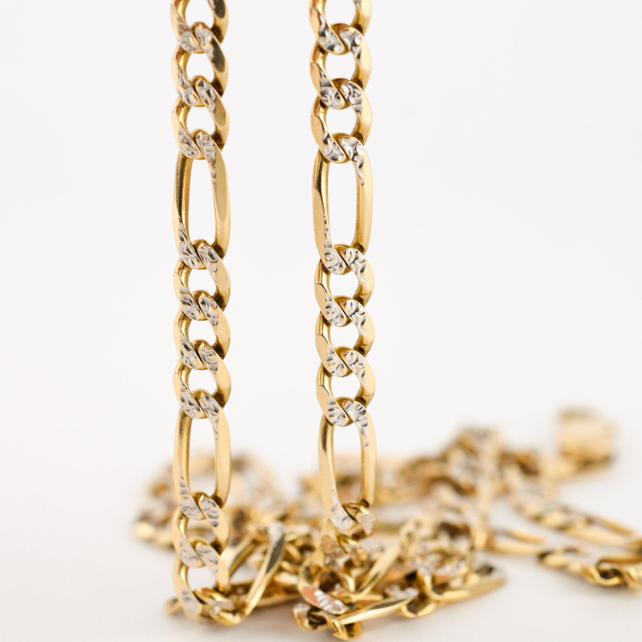vintage gold pave figaro chain necklace, folklor vintage jewelry canada