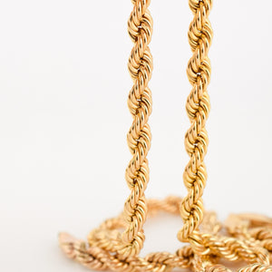 vintage gold rope chain necklace, folklor vintage jewelry canada