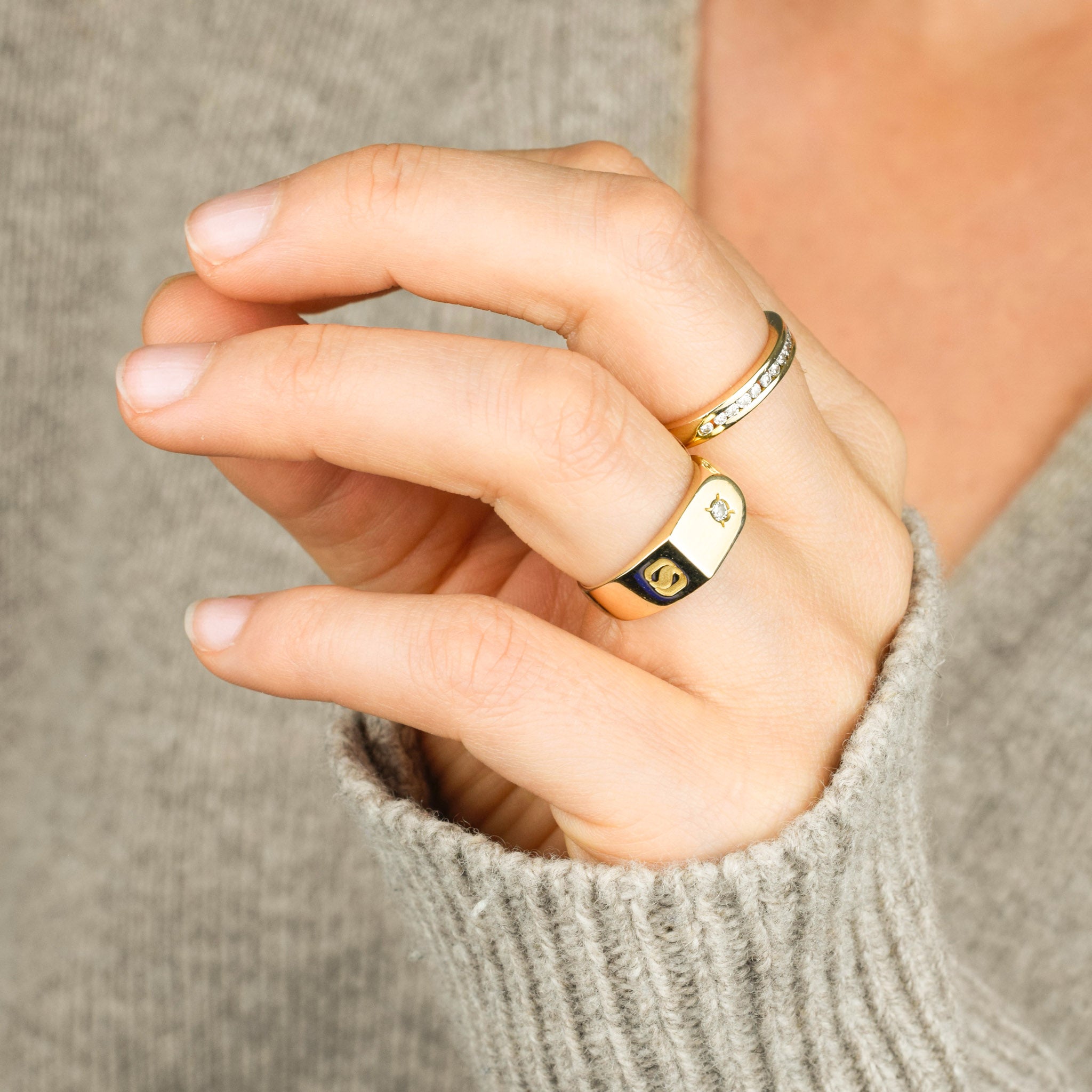vintage gold birks diamond signet ring, folklor vintage jewelry canada
