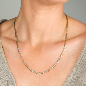 vintage gold pave figaro chain necklace, folklor vintage jewelry canada