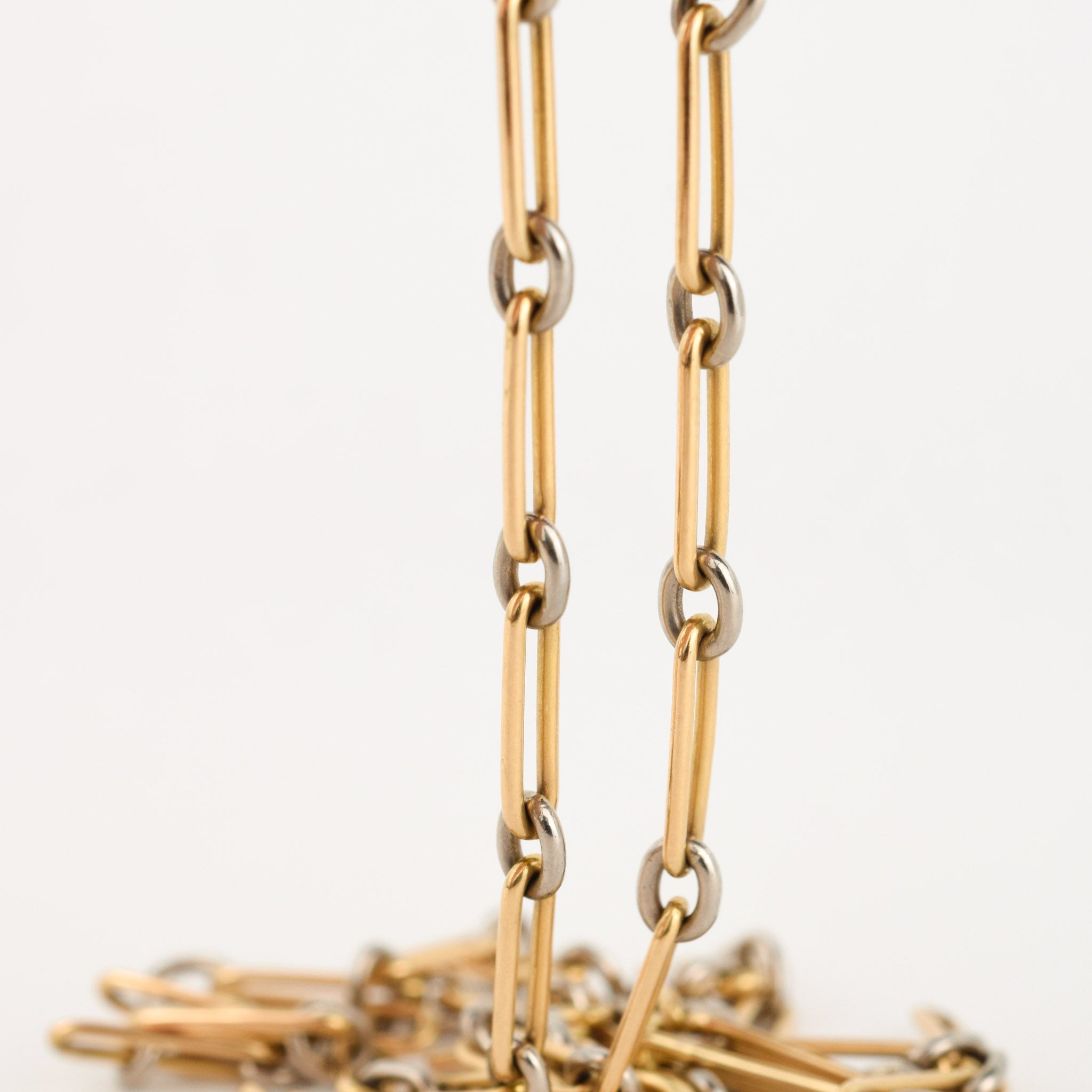 vintage gold 18k paperclip chain necklace, folklor vintage jewelry canada