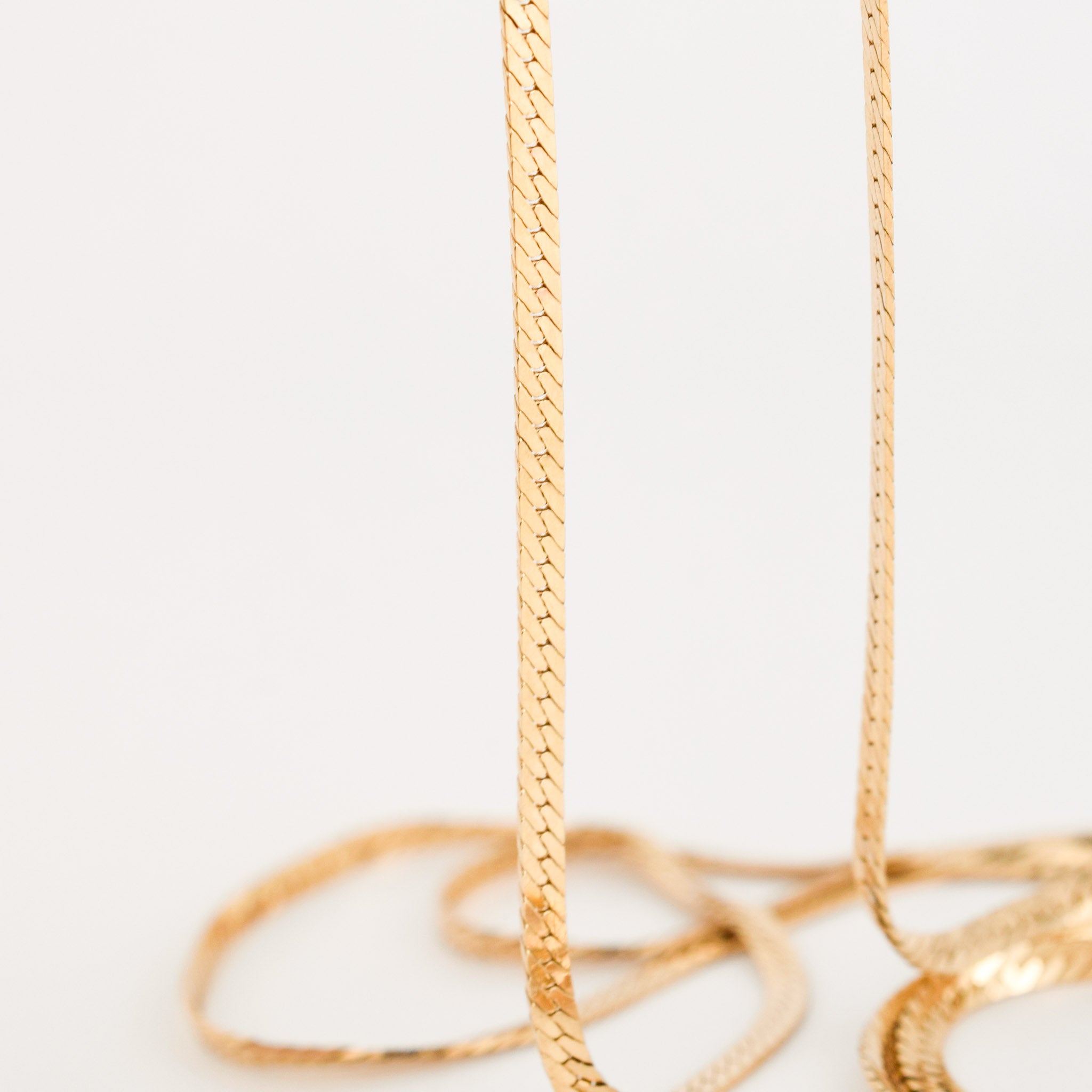 23" gold Herringbone Chain Necklace