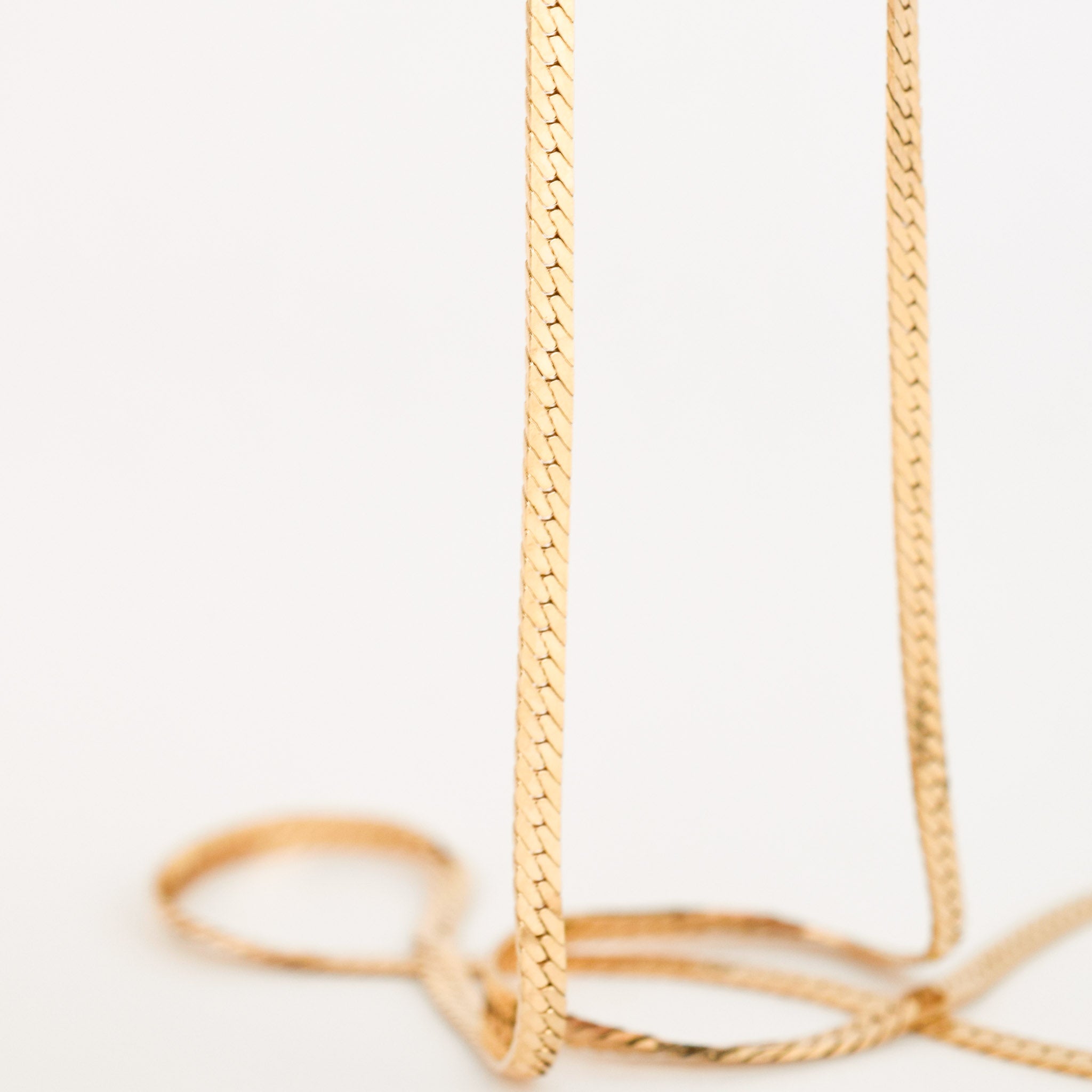 23" gold Herringbone Chain Necklace