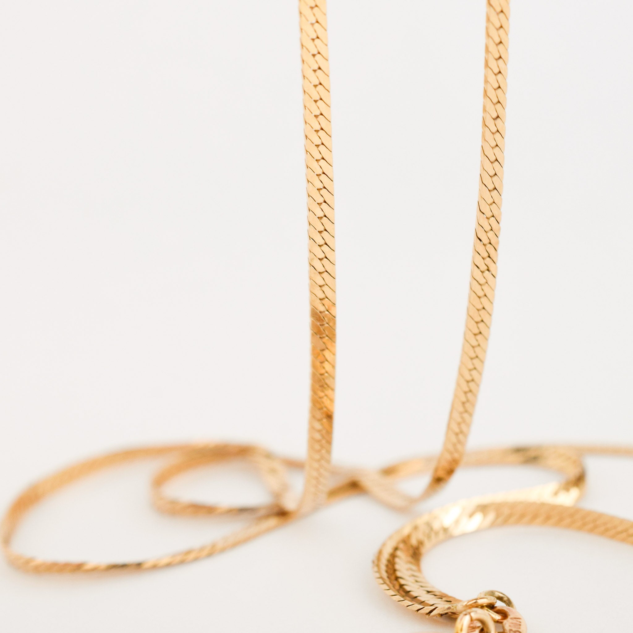 23" gold Herringbone Chain Necklace