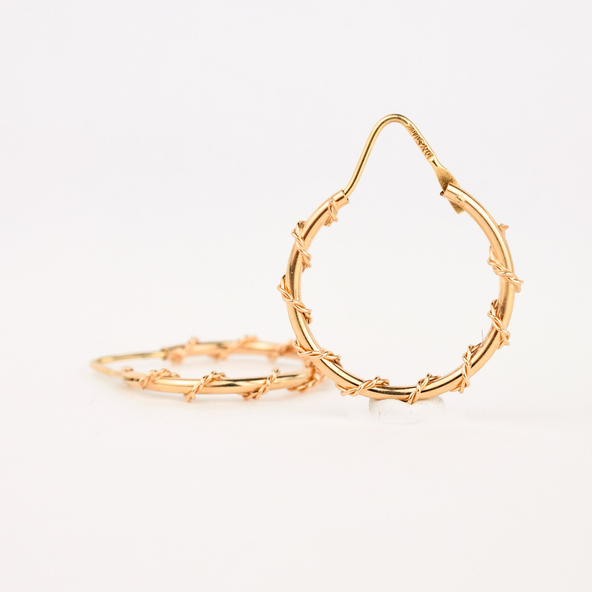 Gold Hoops with Delicate Rope Detailing