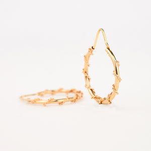 Gold Hoops with Delicate Rope Detailing