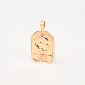 vintage gold pisces charm pendant, folklor vintage jewelry canada
