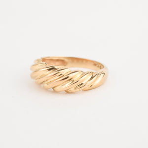 14k yellow gold croissant ring, folklor vintage jewelry canada