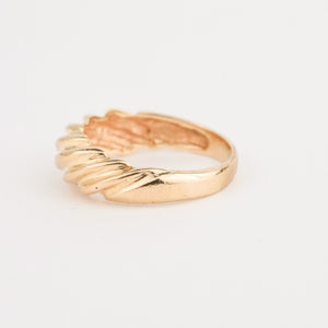 14k yellow gold croissant ring, folklor vintage jewelry canada