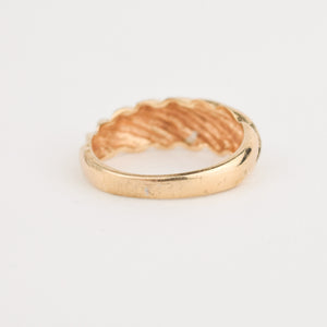 14k yellow gold croissant ring, folklor vintage jewelry canada