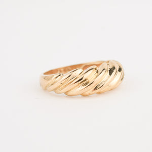 14k yellow gold croissant ring, folklor vintage jewelry canada