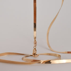 vintage herringbone chain necklace, folklor