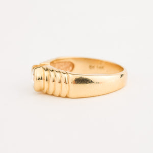 vintage gold solitaire staircase diamond ring, engagement ring