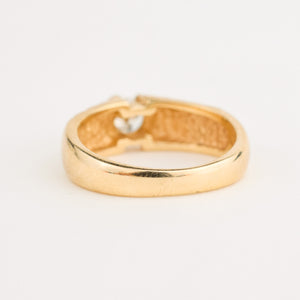 vintage gold solitaire staircase diamond ring, engagement ring