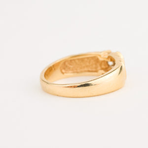 vintage gold solitaire staircase diamond ring, engagement ring