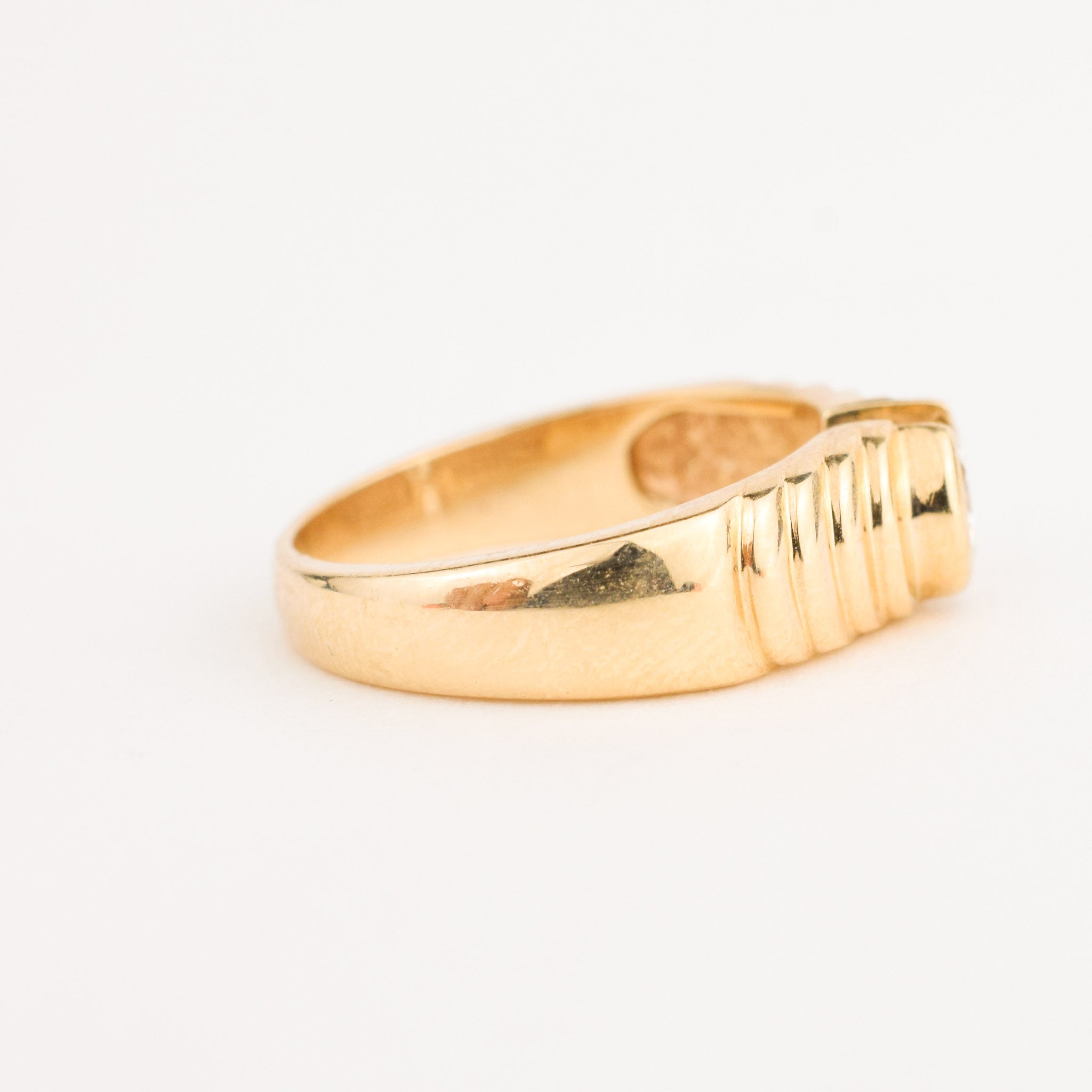 vintage gold solitaire staircase diamond ring, engagement ring