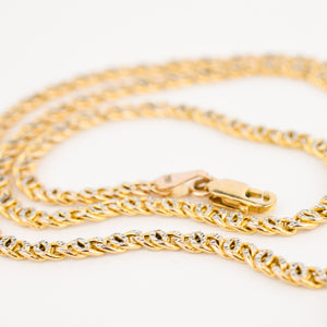 vintage gold two toned infinity link necklace, folklor vintage jewelry canada