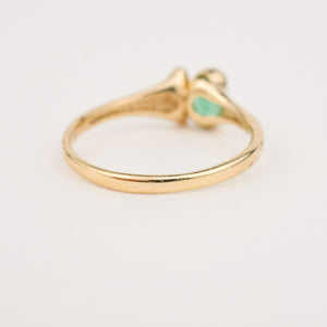 special occasion bezel set Emerald and Diamond ring
