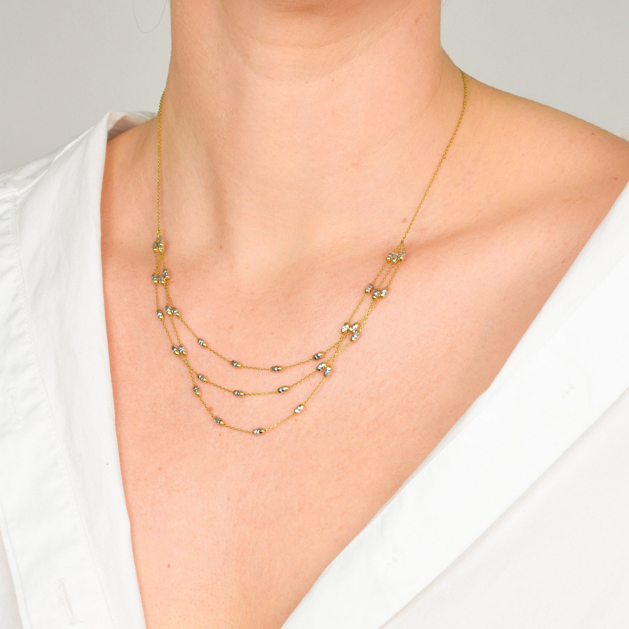 Sparkling Layered Chain Necklace