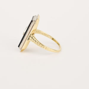 antique onyx and diamond ring, folklor vintage jewelry canada