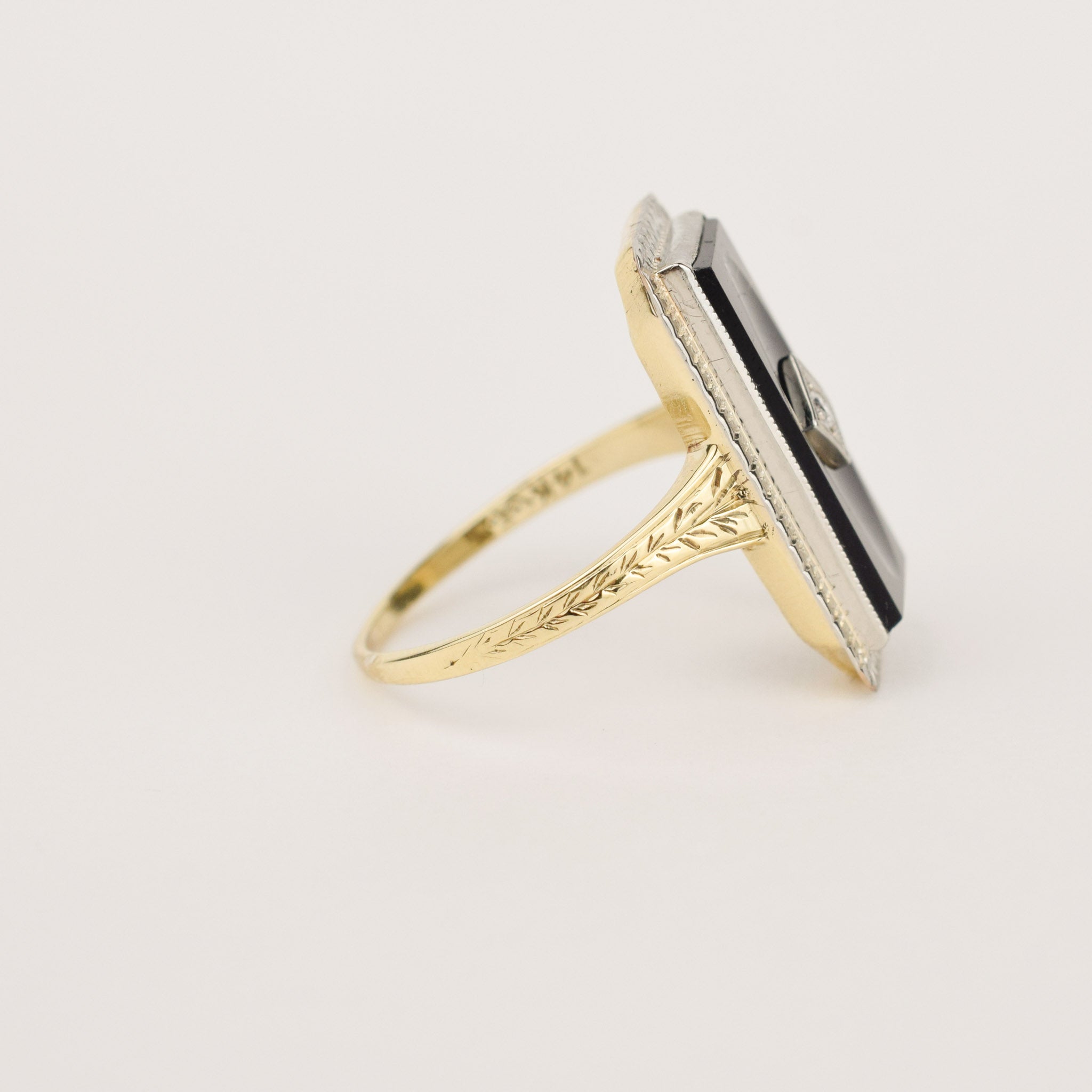 antique onyx and diamond ring, folklor vintage jewelry canada