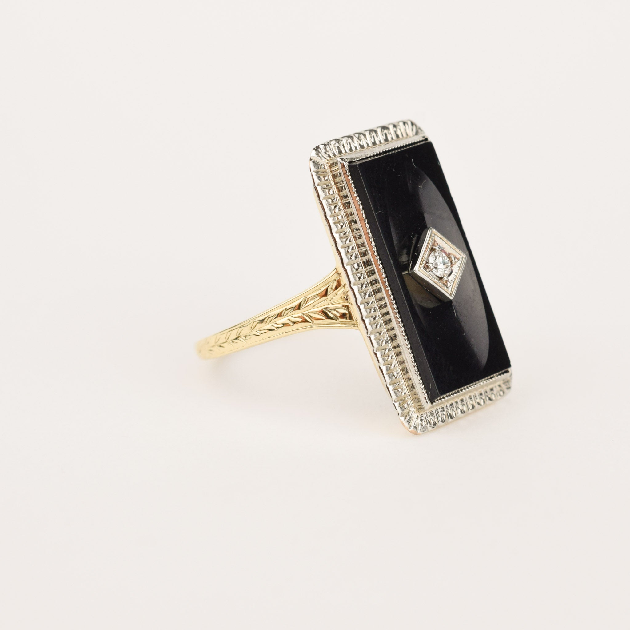antique onyx and diamond ring, folklor vintage jewelry canada
