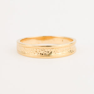4 mm Hammered Gold Band