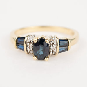 vintage sapphire and diamond ring, folklor vintage jewelry canada