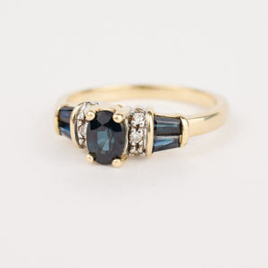 vintage sapphire and diamond ring, folklor vintage jewelry canada