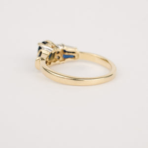 vintage sapphire and diamond ring, folklor vintage jewelry canada