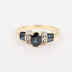 vintage sapphire and diamond ring, folklor vintage jewelry canada