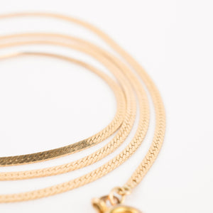 23" gold Herringbone Chain Necklace