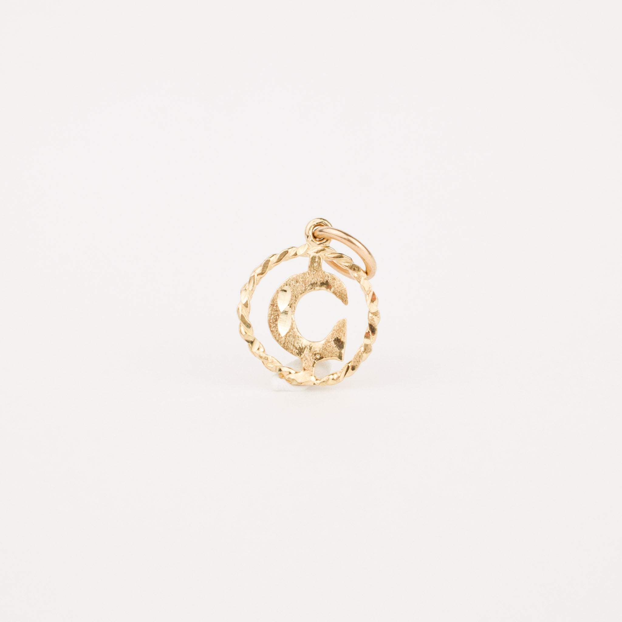 vintage gold Letter 'C' Charm  