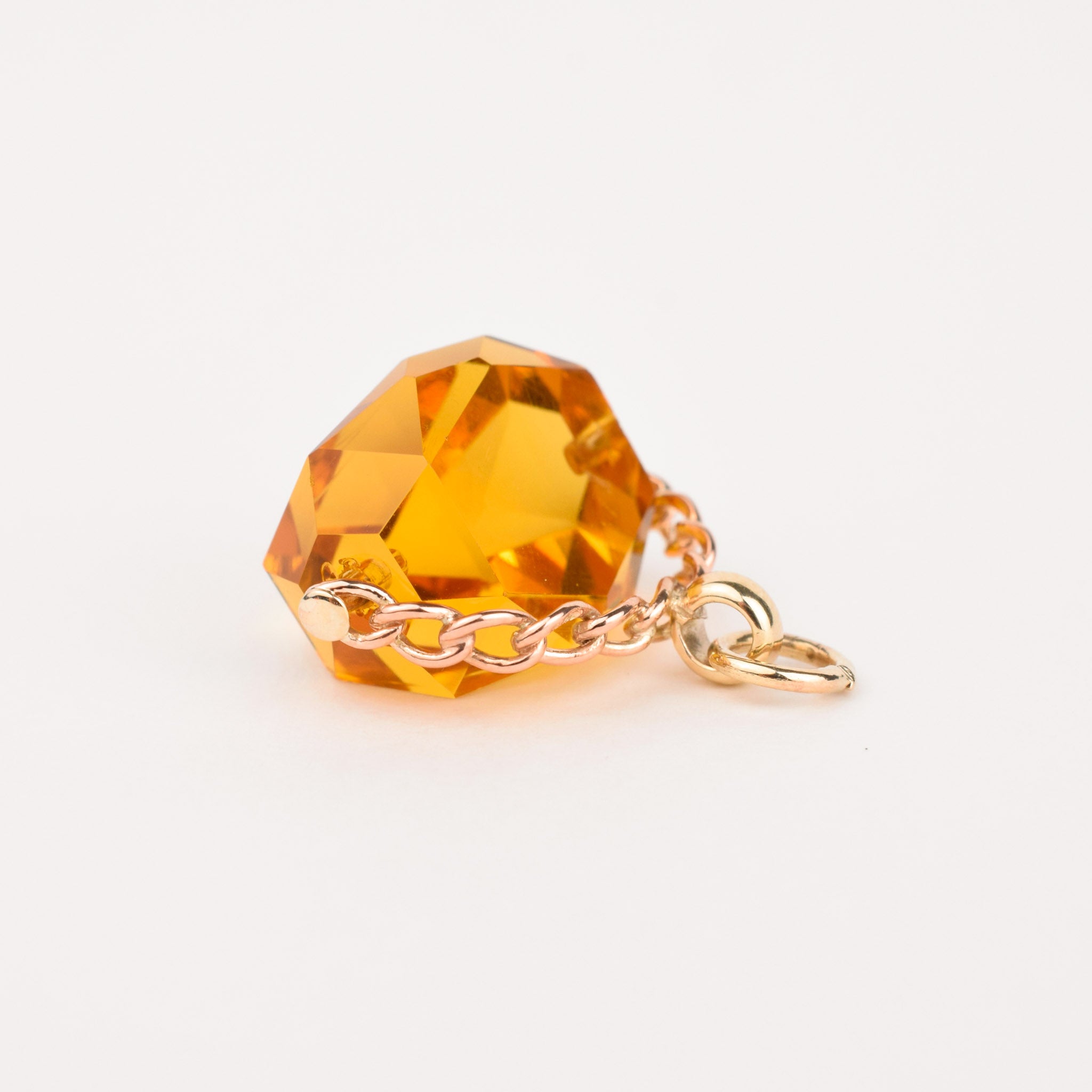 vintage yellow glass stone spinner