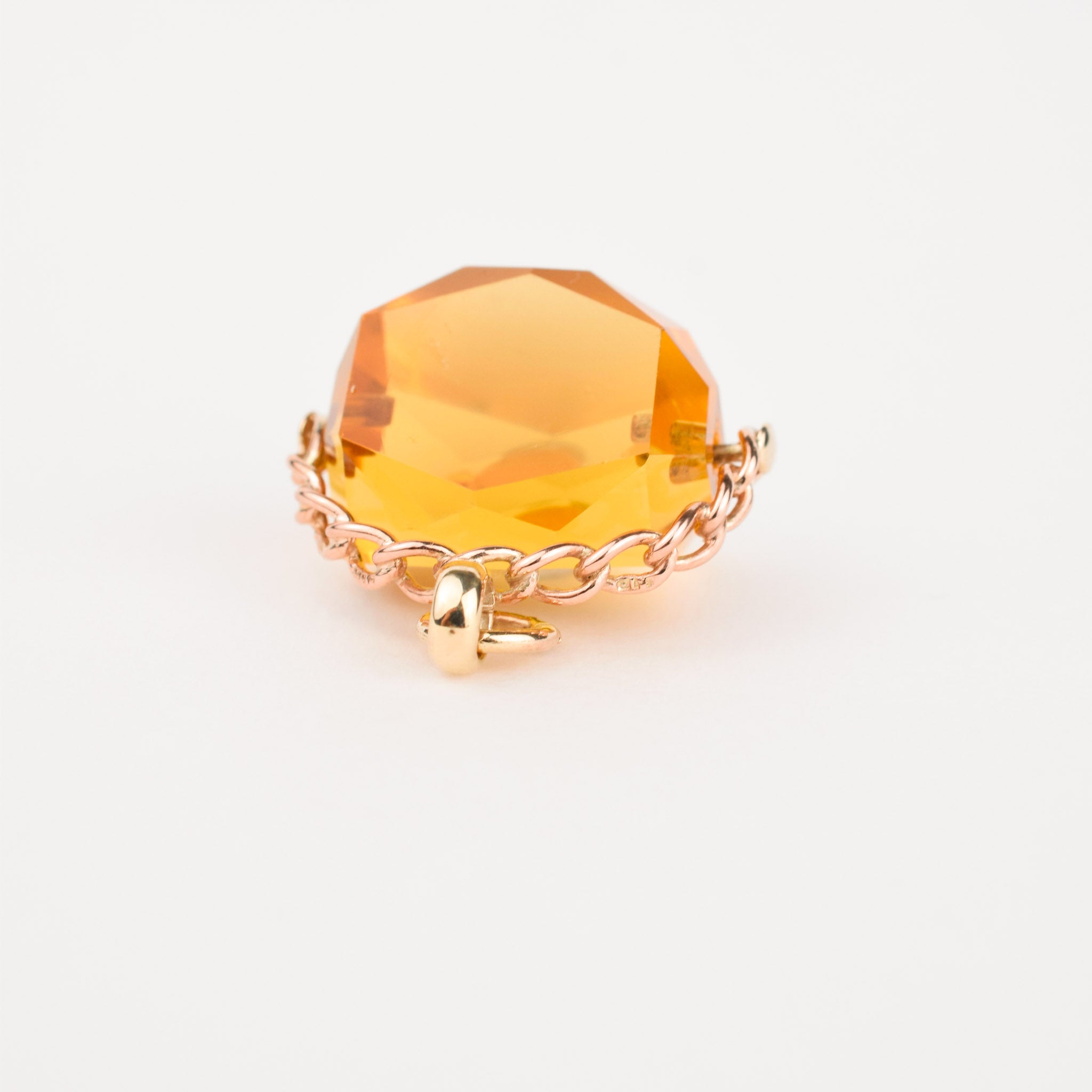 vintage yellow glass stone spinner