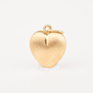 Brushed Puffy Heart Pendant 