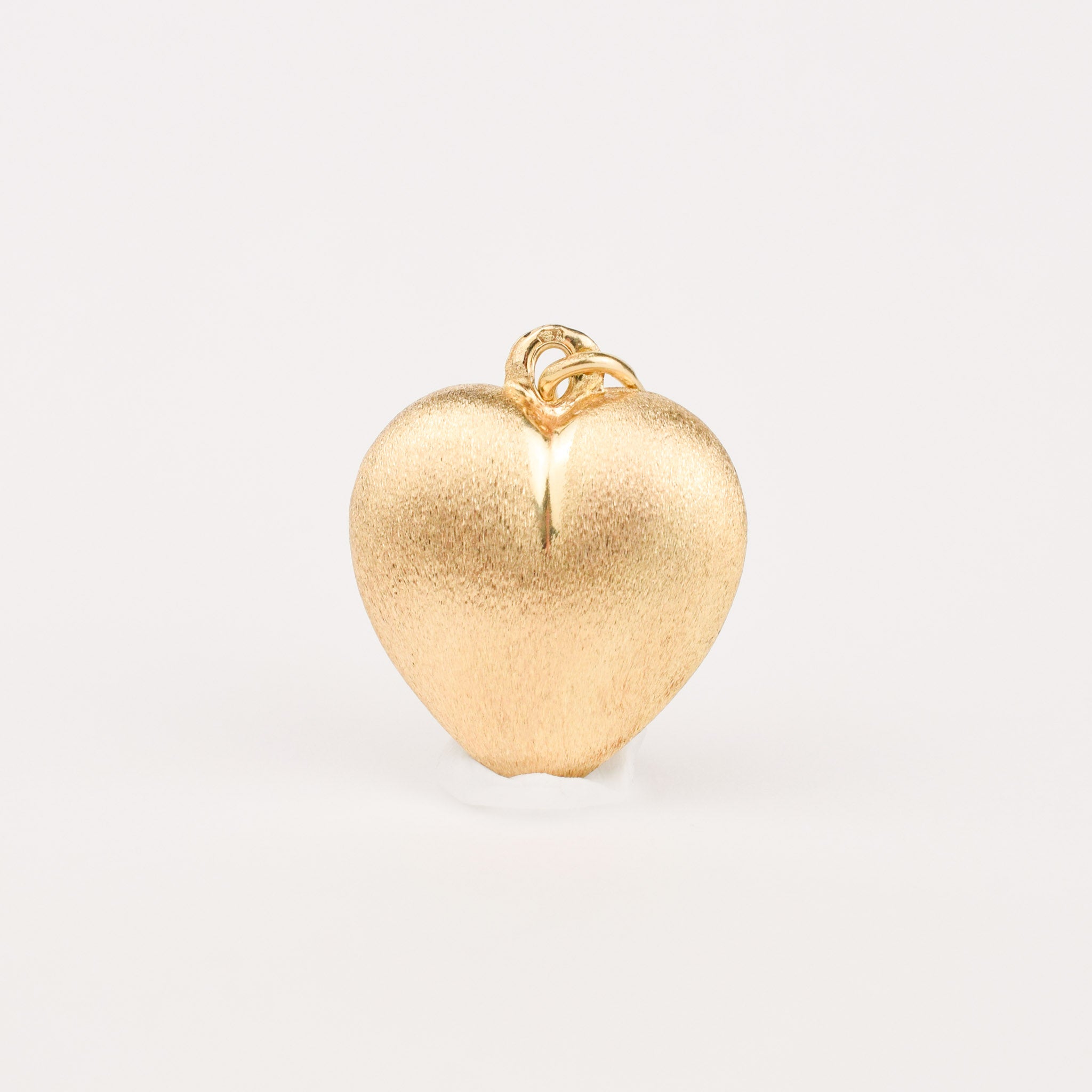 Brushed Puffy Heart Pendant 