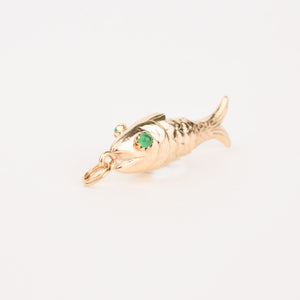 vintage gold Articulated Gold Fish pendant