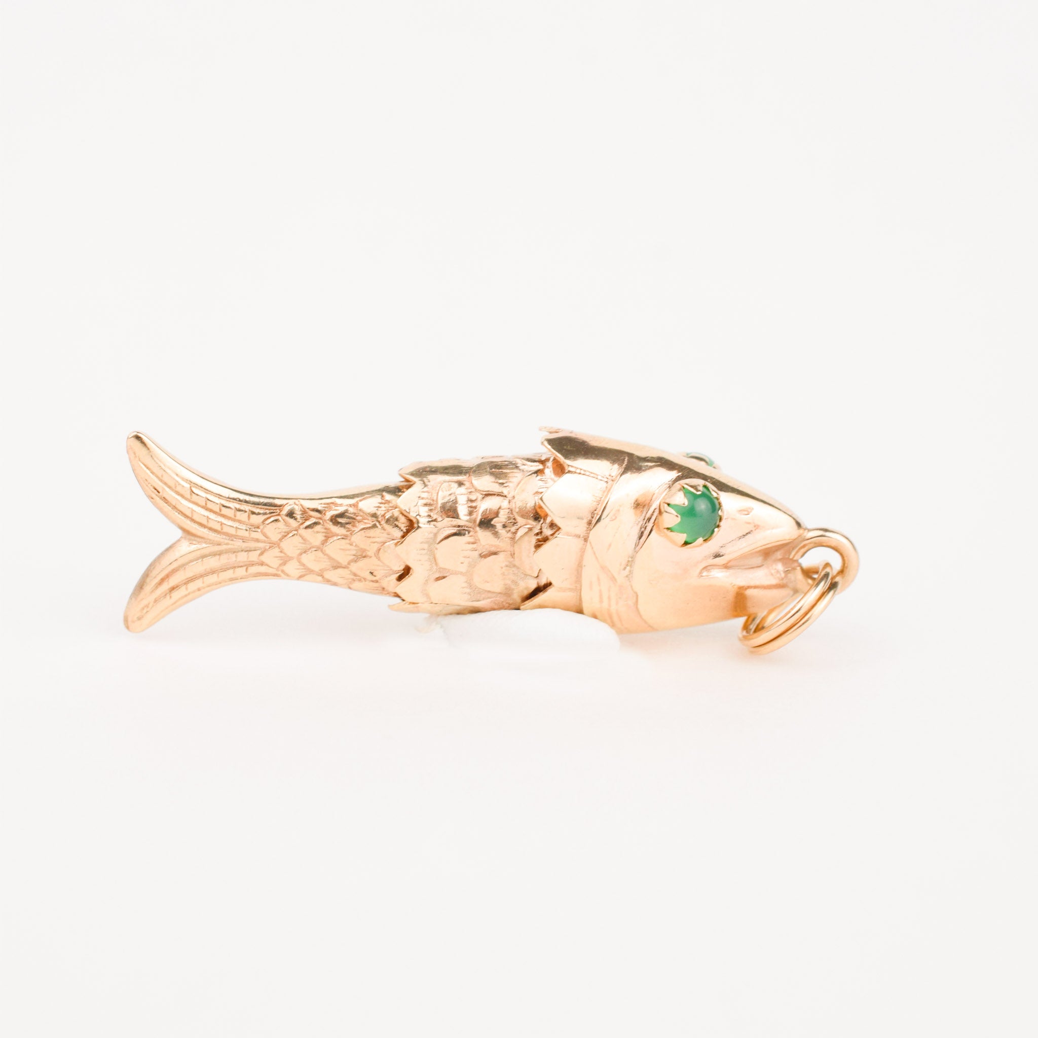 vintage gold Articulated Gold Fish pendant
