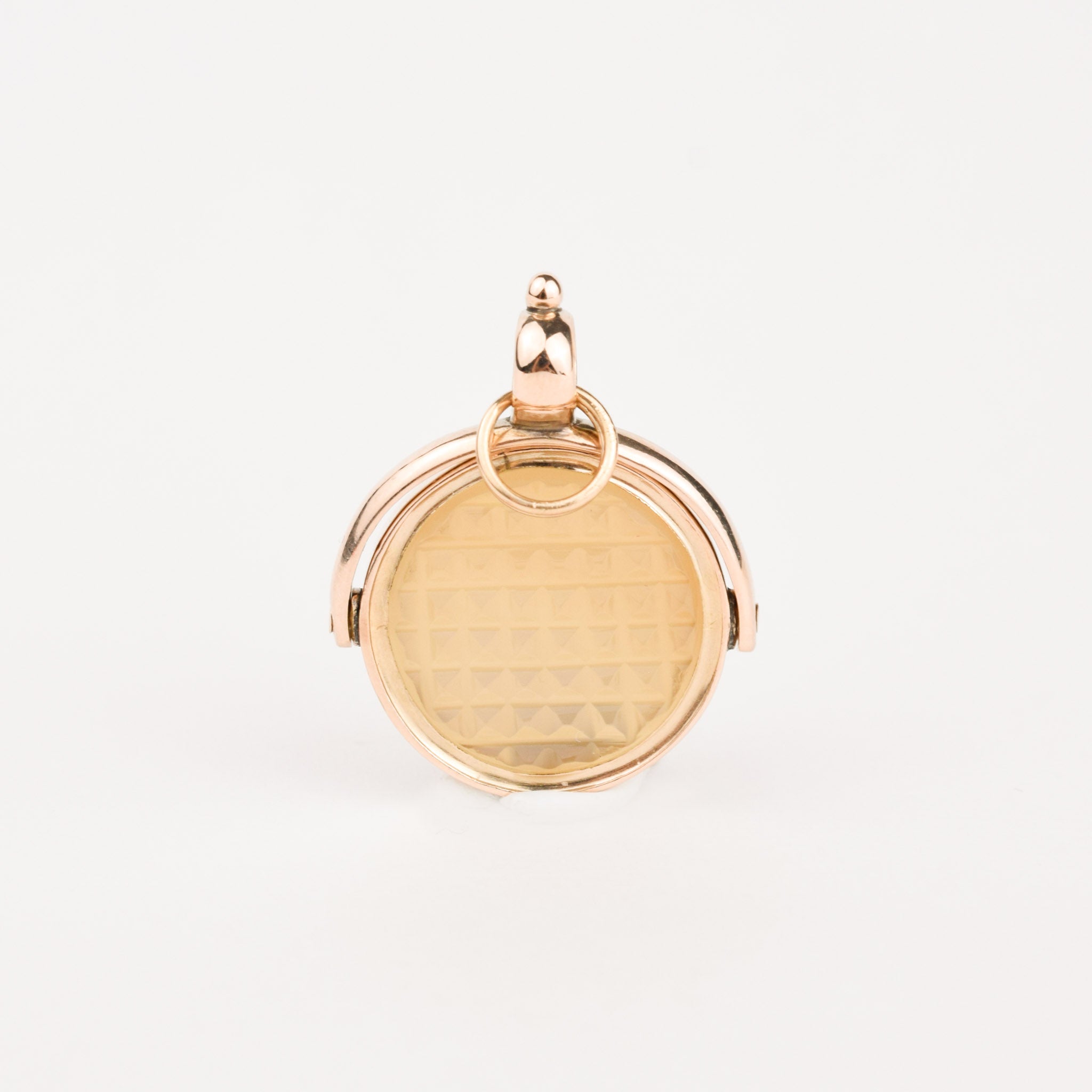 vintage gold spinner pendant, folklor