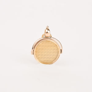 vintage gold spinner pendant, folklor