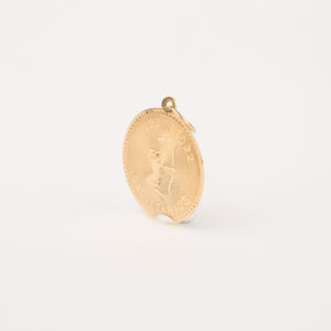 vintage gold sagittarius charm pendant, folklor vintage jewelry canada
